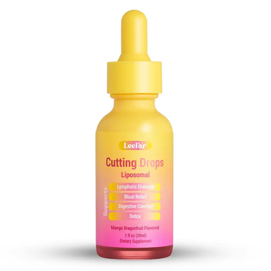 Leefar Cutting Drops – Lymphatic-Focused Debloat Formula with Dandelion, Cleavers, Burdock & Elderberry for Lymphatic Drainage, Bloat Relief, Digestive Comfort and Detox – Mango Dragonfruit Flavor, 30 Servings