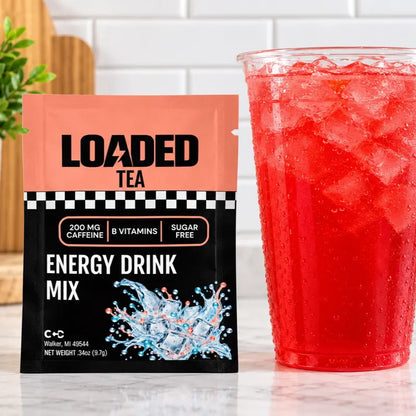 Loaded Tea – Single Packet | 32 oz Caffeinated Flavored Hydration Powder Mix | Made in the USA | Effortless Mixing